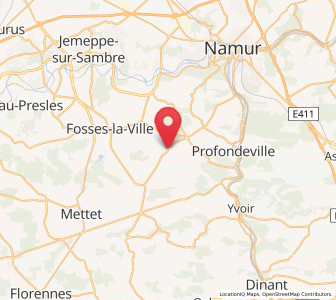 Map of Lesve, Wallonia