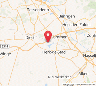 Map of Linkhout, Flanders