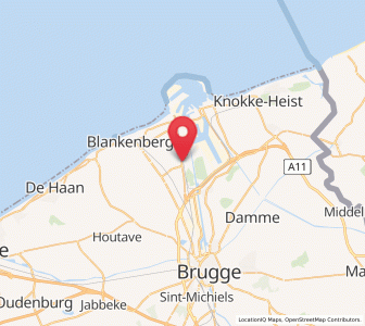 Map of Lissewege, Flanders