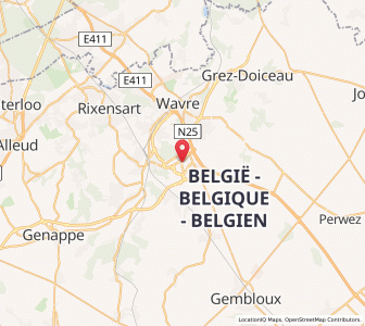 Map of Louvain-la-Neuve, Wallonia