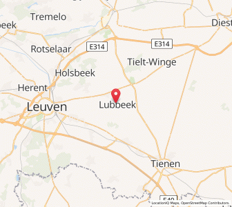 Map of Lubbeek, Flanders