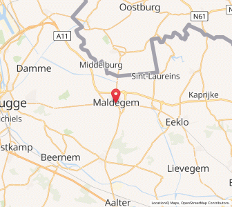 Map of Maldegem, Flanders
