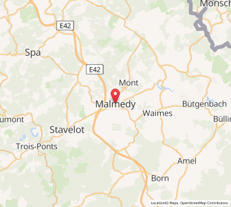 Map of Malmedy, Wallonia