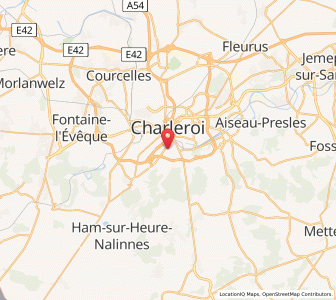 Map of Marcinelle, Wallonia