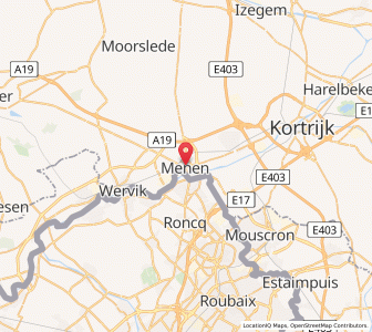 Map of Menen, Flanders