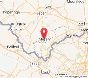 Map of Mesen, Flanders
