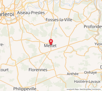 Map of Mettet, Wallonia