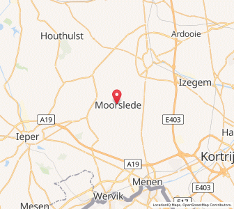 Map of Moorslede, Flanders