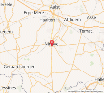 Map of Ninove, Flanders