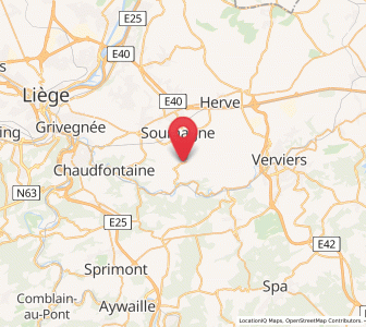 Map of Olne, Wallonia