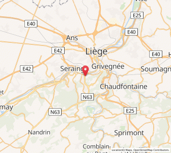 Map of Ougrée, Wallonia