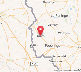 Map of Proven, Flanders