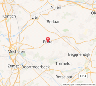 Map of Putte, Flanders
