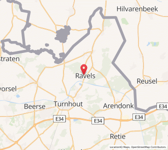 Map of Ravels, Flanders
