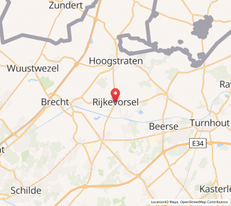 Map of Rijkevorsel, Flanders