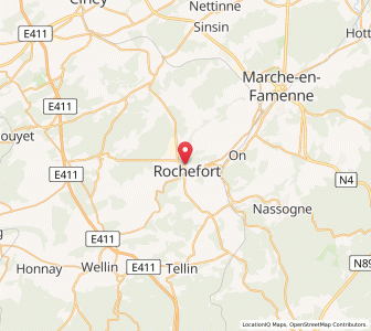 Map of Rochefort, Wallonia