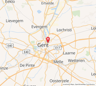 Map of Sint-Amandsberg, Flanders