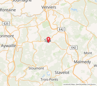 Map of Spa, Wallonia