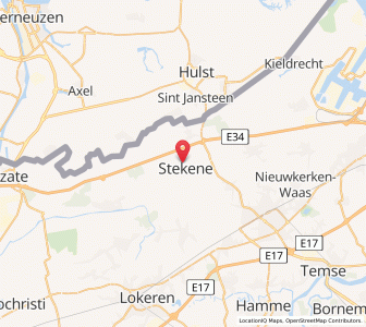 Map of Stekene, Flanders