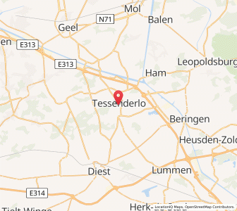 Map of Tessenderlo, Flanders