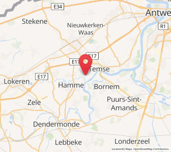 Map of Tielrode, Flanders