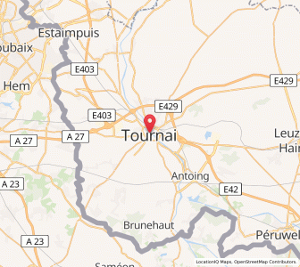 Map of Tournai, Wallonia