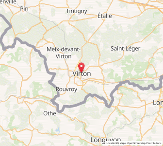 Map of Virton, Wallonia