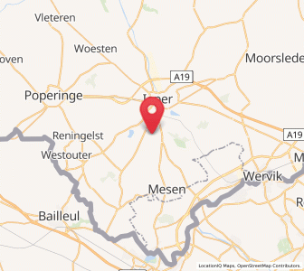 Map of Voormezele, Flanders