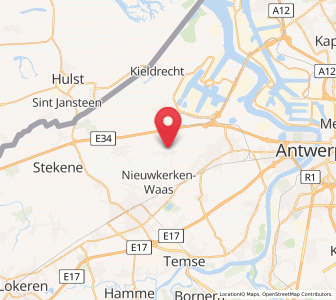 Map of Vrasene, Flanders