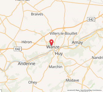 Map of Wanze, Wallonia