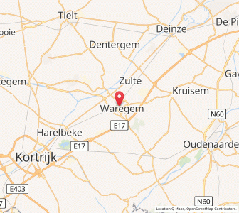 Map of Waregem, Flanders
