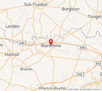 Map of Waremme, Wallonia