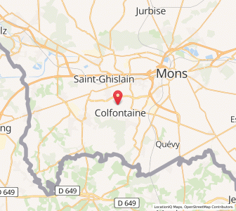 Map of Wasmes, Wallonia