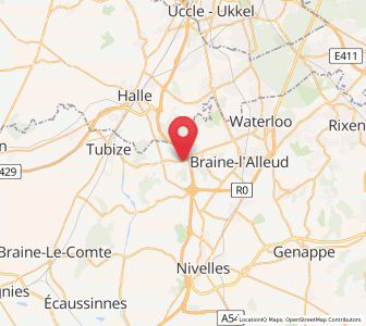 Map of Wauthier-Braine, Wallonia