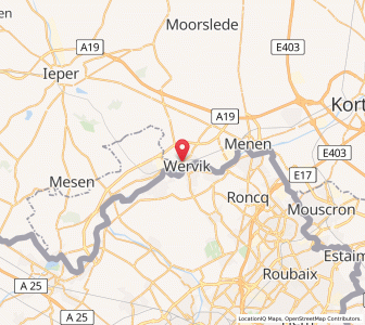 Map of Wervik, Flanders