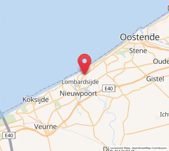 Map of Westende, Flanders