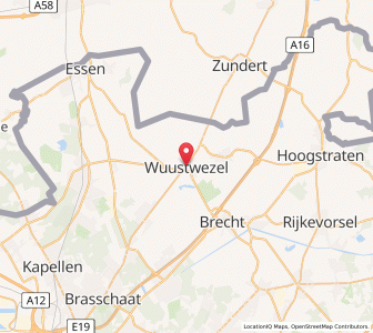 Map of Wuustwezel, Flanders