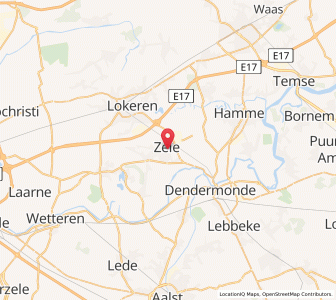 Map of Zele, Flanders