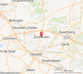 Map of Zonhoven, Flanders