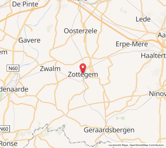 Map of Zottegem, Flanders