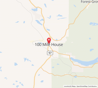 Map of One Hundred Mile House, British ColumbiaBritish Columbia