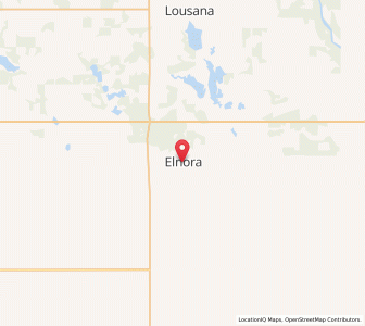 Map of Elnora, AlbertaAlberta