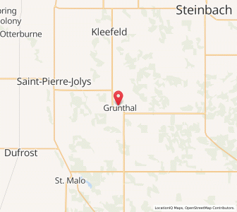 Map of Grünthal, ManitobaManitoba