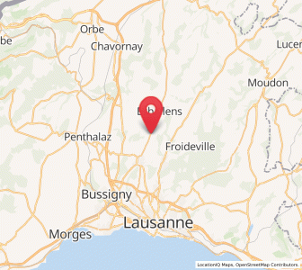 Map of Assens VD, Vaud