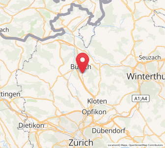 Map of Bachenbülach, Zurich