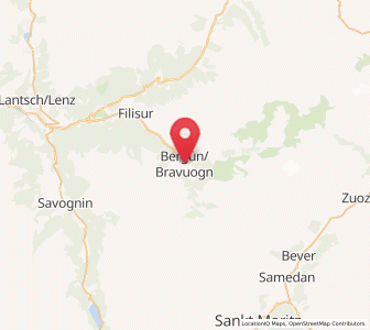 Map of Bergün/Bravuogn, Grisons