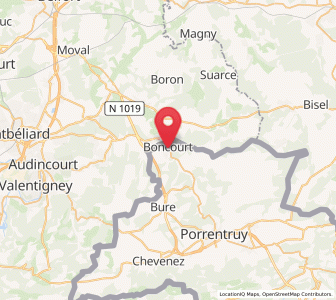 Map of Boncourt JU, Jura