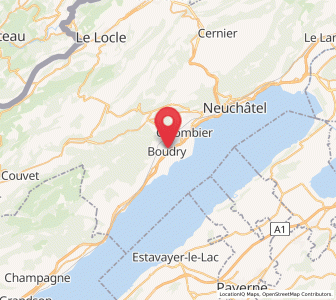 Map of Boudry, Neuchâtel