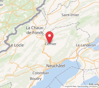 Map of Cernier, Neuchâtel