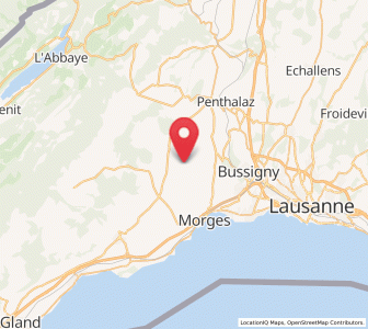 Map of Colombier, Vaud